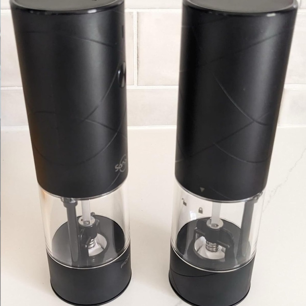 Amazon Black Electric Salt and Pepper Grinder Set